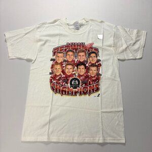 Vintage Detroit Red Wings 2002 Champs Shirt White Sz L New Deadstock NHL Hockey